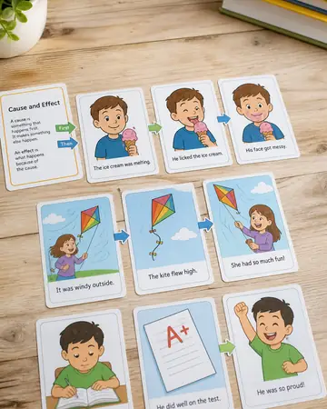 Domino Effect Cause Cards — Cause & Effect Storyboards kids printable cover