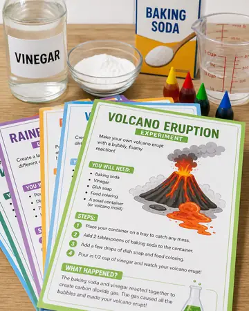 Mini Lab Experiment Cards — Safe Kitchen Science Pack kids printable cover
