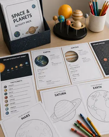 Orbit Explorers — Planets Fact & Activity Sheets kids printable cover